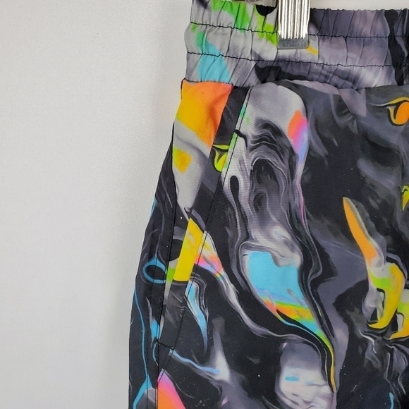 360 Surf Mens Beach Short Black w/ Colored Pattern Recycled Poly Choose Size - Picture 3 of 12